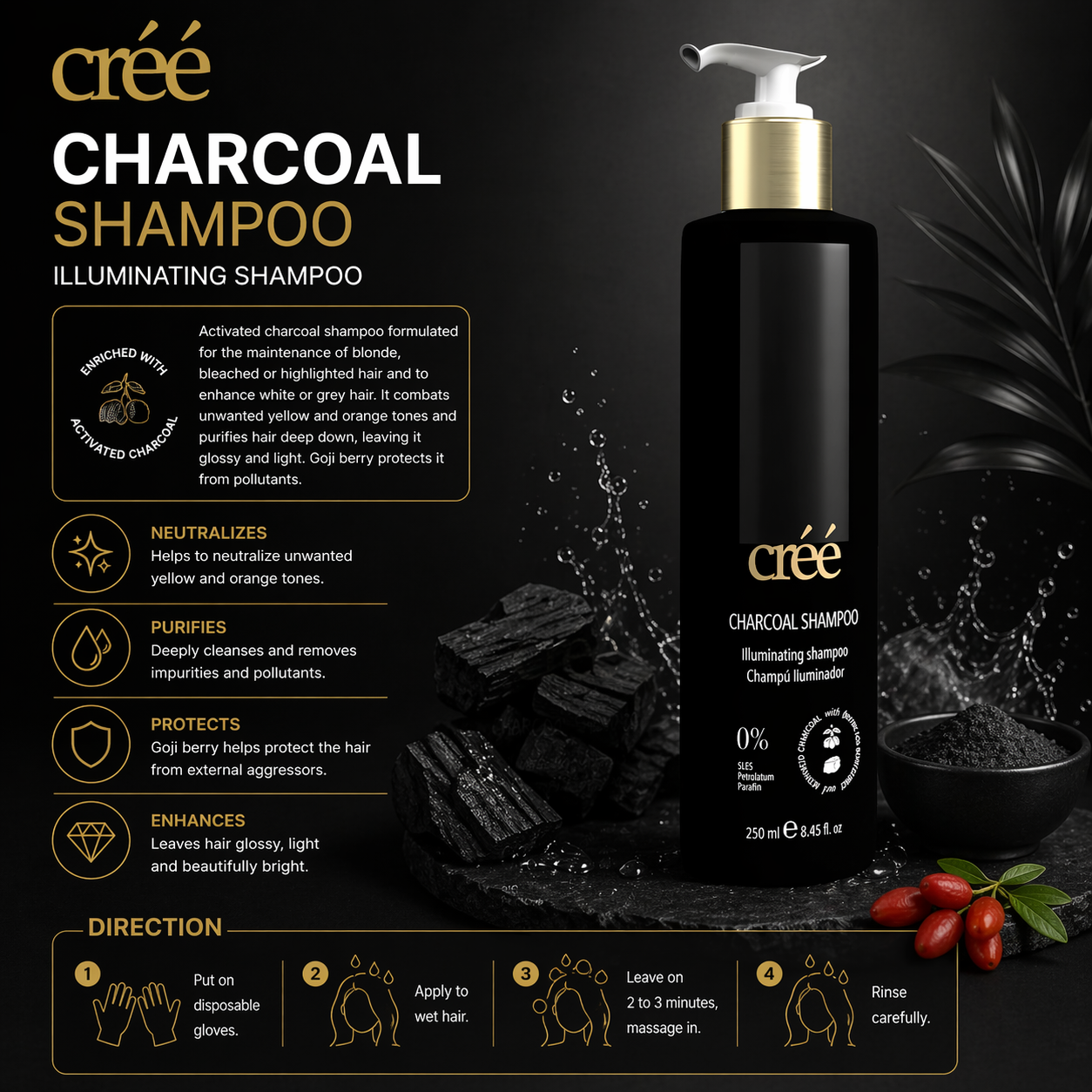 Créé Charcoal Shampoo