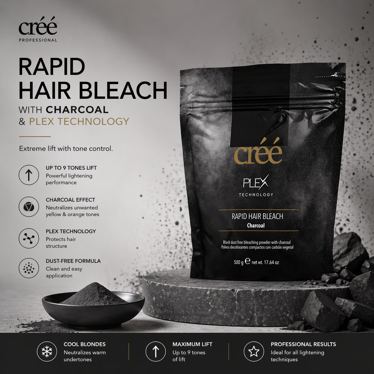 Rapid Hair Bleach - Charcoal 500g