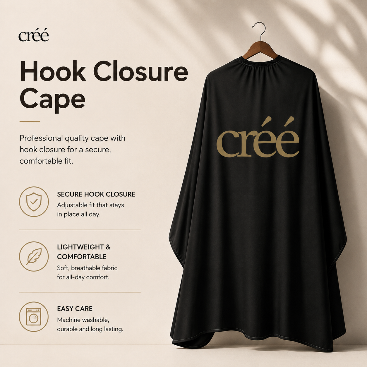 Créé Logo Hook Closure Cape